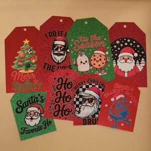 Festive Holiday Gift Tags Set - Red and Green